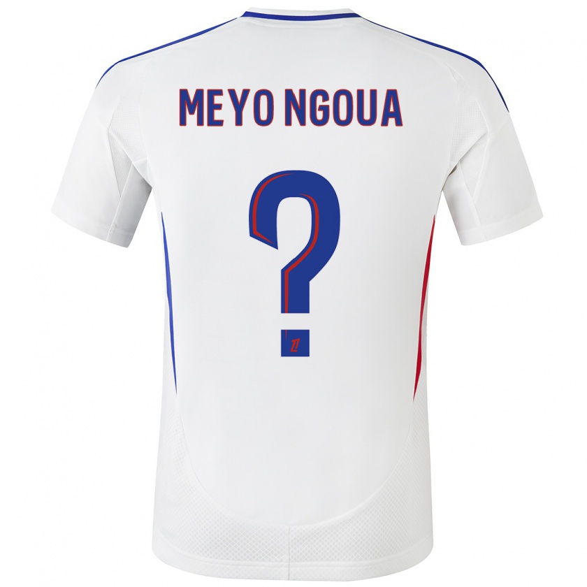 Kandiny Hombre Camiseta Bryan Meyo Ngoua #0 Blanco Azul 1ª Equipación 2024/25 La Camisa Chile