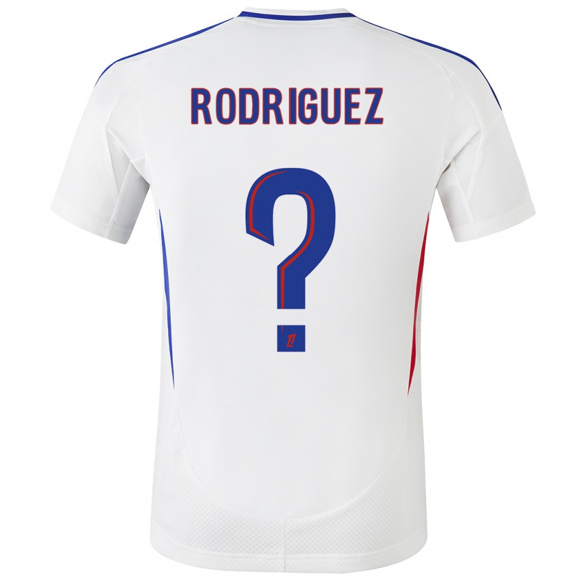 Kandiny Hombre Camiseta Alejandro Gomes Rodríguez #0 Blanco Azul 1ª Equipación 2024/25 La Camisa Chile