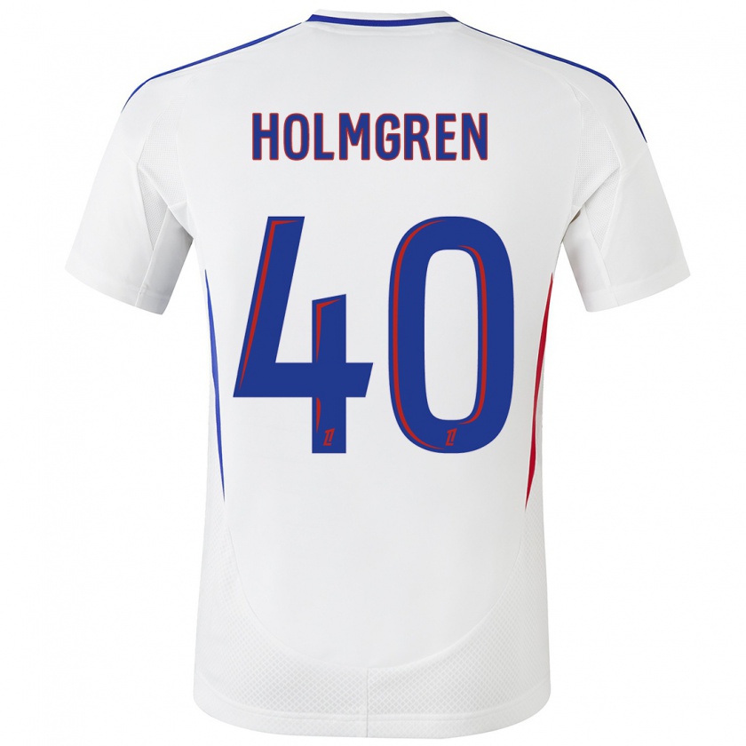 Kandiny Hombre Camiseta Emma Holmgren #40 Blanco Azul 1ª Equipación 2024/25 La Camisa Chile