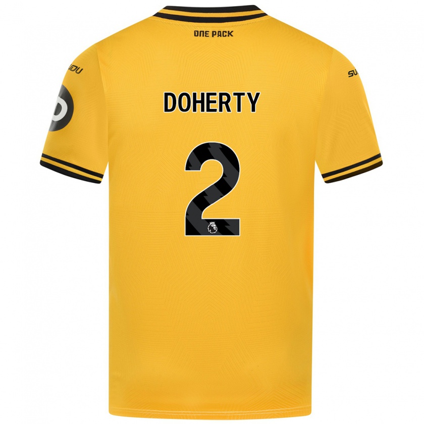 Kandiny Hombre Camiseta Matt Doherty #2 Amarillo 1ª Equipación 2024/25 La Camisa Chile