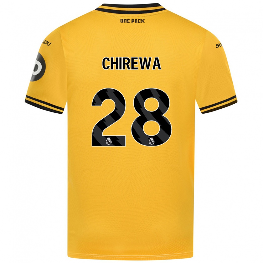 Kandiny Hombre Camiseta Tawanda Chirewa #28 Amarillo 1ª Equipación 2024/25 La Camisa Chile