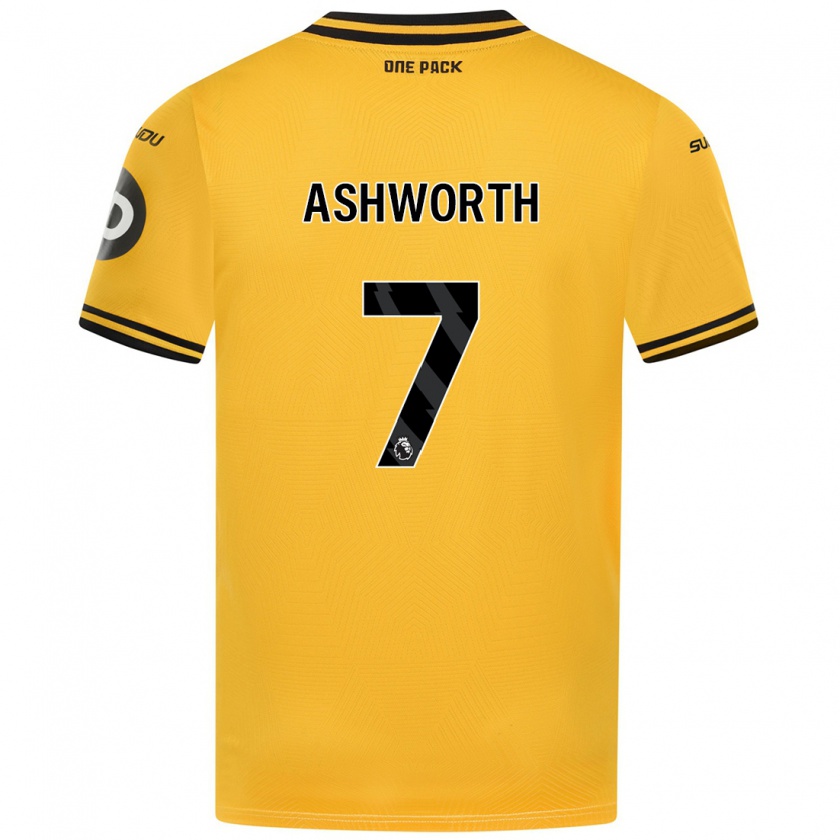 Kandiny Hombre Camiseta Finn Ashworth #7 Amarillo 1ª Equipación 2024/25 La Camisa Chile