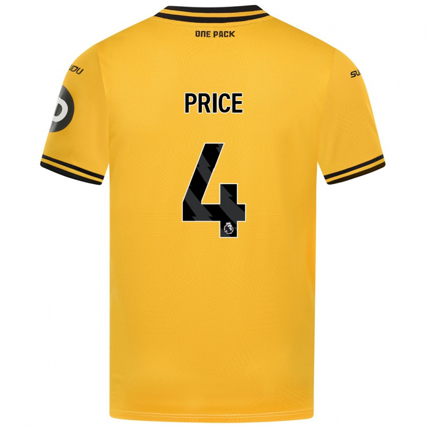 Kandiny Hombre Camiseta Anna Price #4 Amarillo 1ª Equipación 2024/25 La Camisa Chile