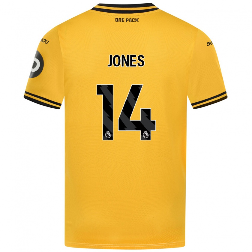 Kandiny Hombre Camiseta Meesha Dudley-Jones #14 Amarillo 1ª Equipación 2024/25 La Camisa Chile