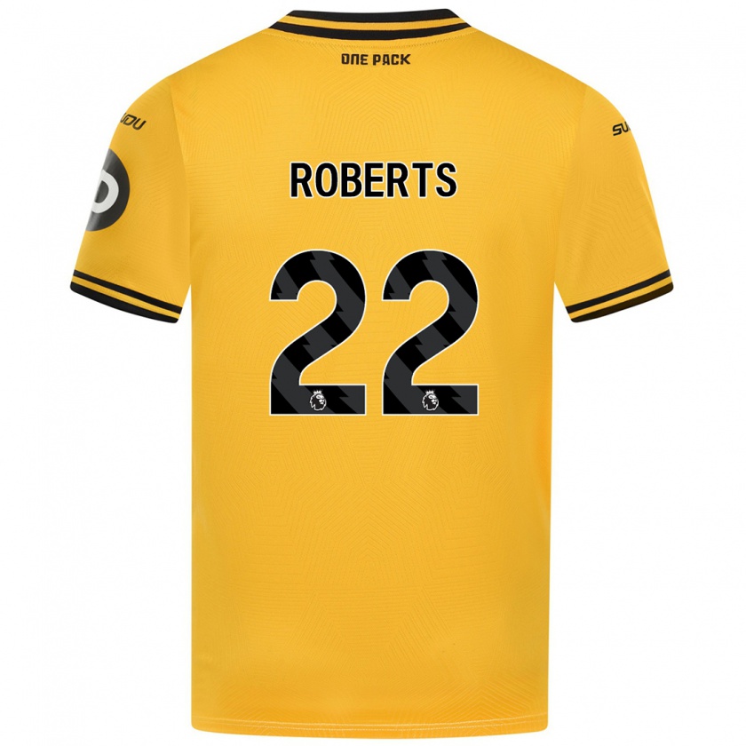 Kandiny Hombre Camiseta Beth Roberts #22 Amarillo 1ª Equipación 2024/25 La Camisa Chile