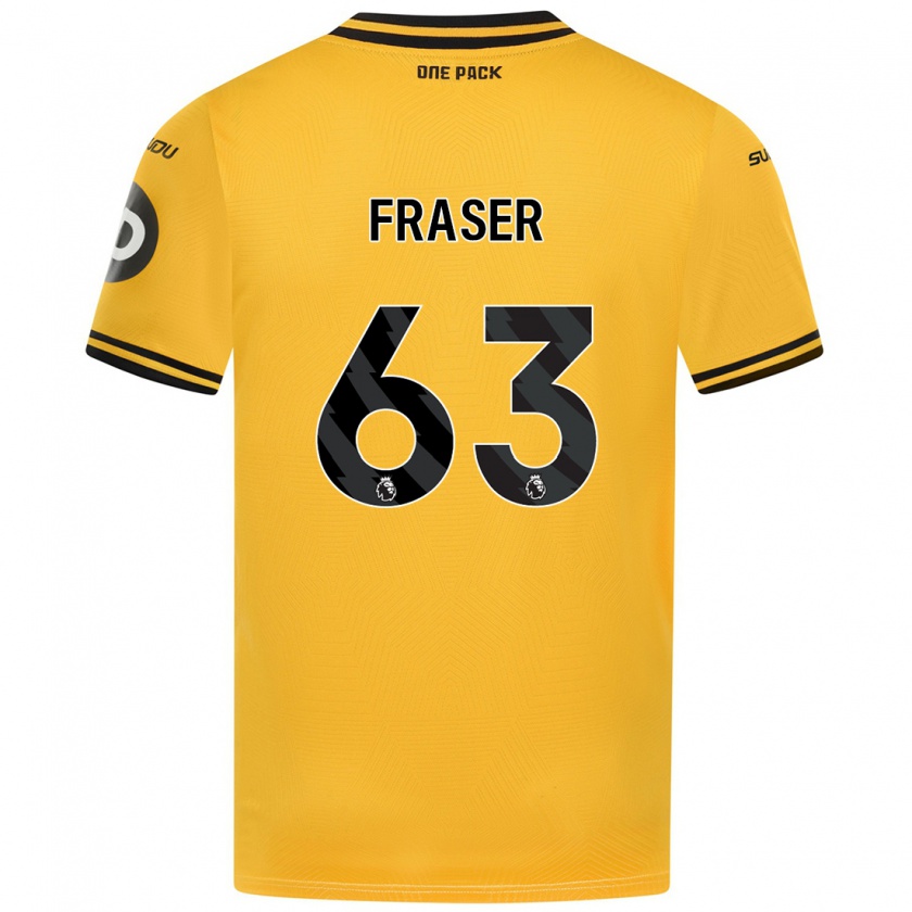 Kandiny Hombre Camiseta Nathan Fraser #63 Amarillo 1ª Equipación 2024/25 La Camisa Chile