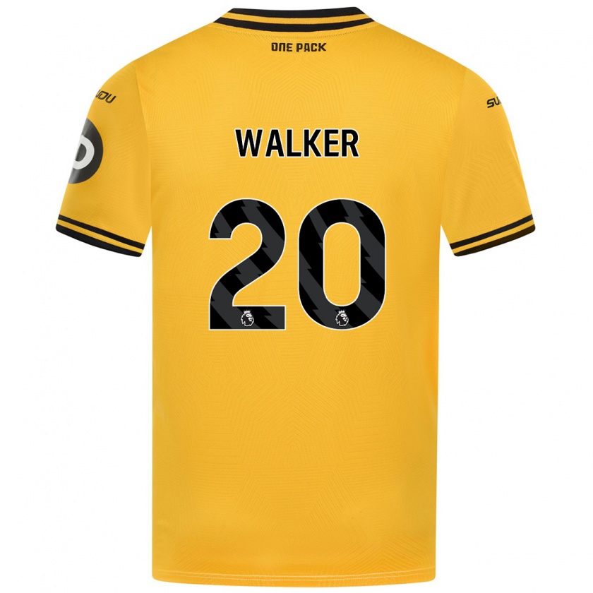 Kandiny Hombre Camiseta Lowri Walker #20 Amarillo 1ª Equipación 2024/25 La Camisa Chile