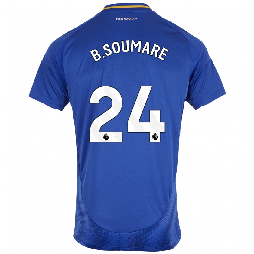 Kandiny Hombre Camiseta Boubakary Soumaré #24 Azul Blanco 1ª Equipación 2024/25 La Camisa Chile