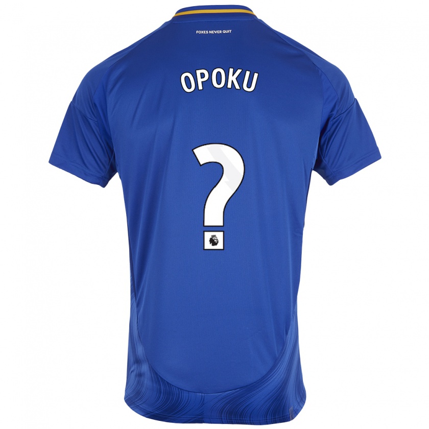 Kandiny Hombre Camiseta Nathaniel Opoku #0 Azul Blanco 1ª Equipación 2024/25 La Camisa Chile