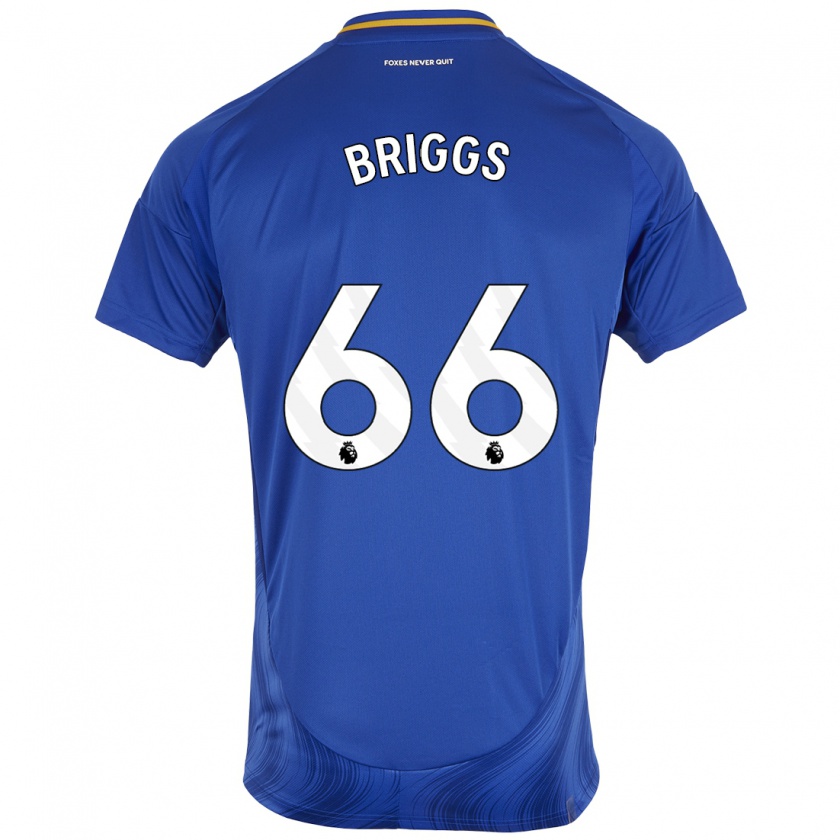 Kandiny Hombre Camiseta Logan Briggs #66 Azul Blanco 1ª Equipación 2024/25 La Camisa Chile