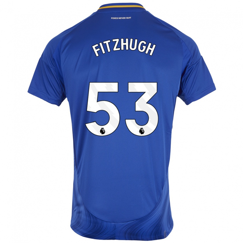 Kandiny Hombre Camiseta Ethan Fitzhugh #53 Azul Blanco 1ª Equipación 2024/25 La Camisa Chile