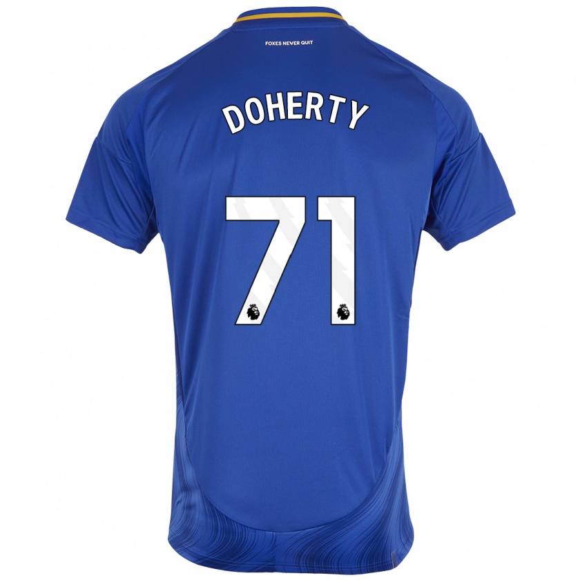 Kandiny Hombre Camiseta Arlo Doherty #71 Azul Blanco 1ª Equipación 2024/25 La Camisa Chile