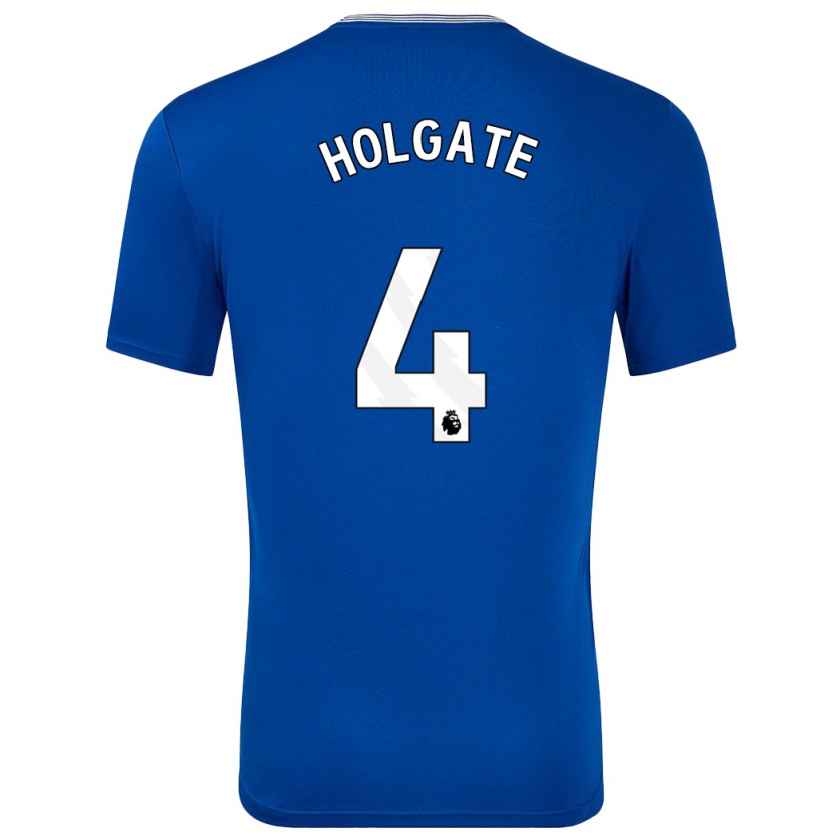 Kandiny Hombre Camiseta Mason Holgate #4 Azul Con 1ª Equipación 2024/25 La Camisa Chile