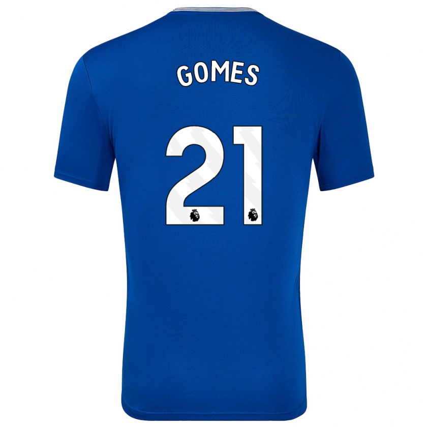 Kandiny Hombre Camiseta André Gomes #21 Azul Con 1ª Equipación 2024/25 La Camisa Chile