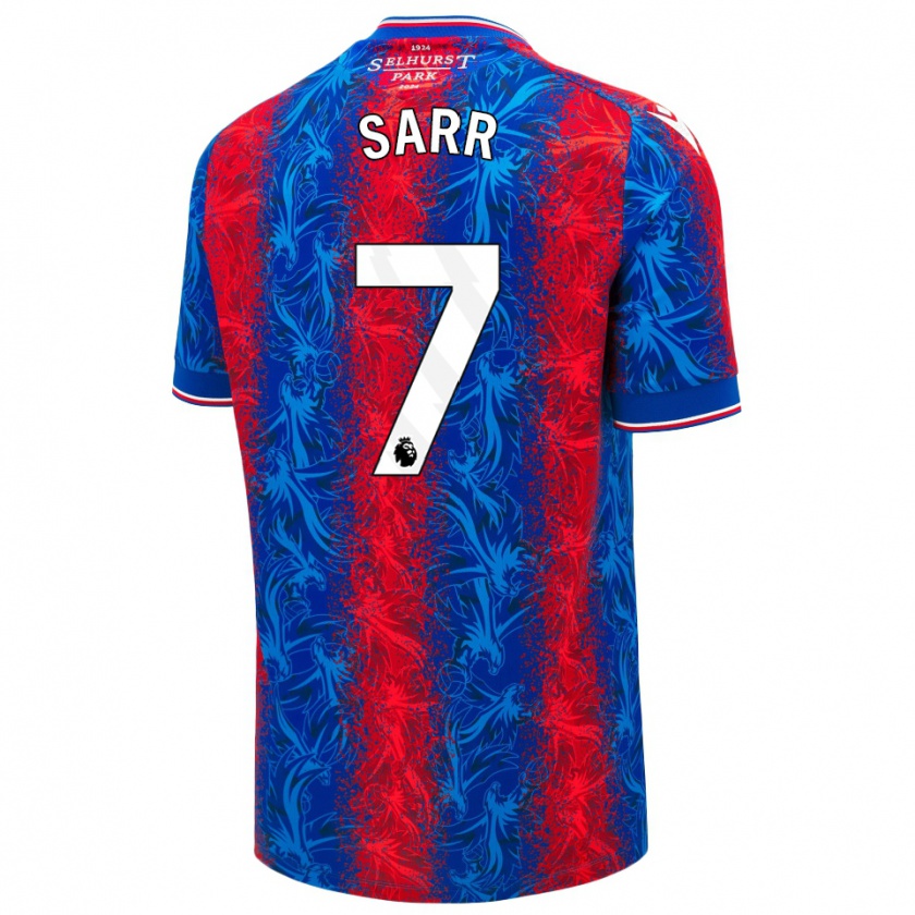 Kandiny Hombre Camiseta Ismaïla Sarr #7 Rayas Rojas Y Azules 1ª Equipación 2024/25 La Camisa Chile