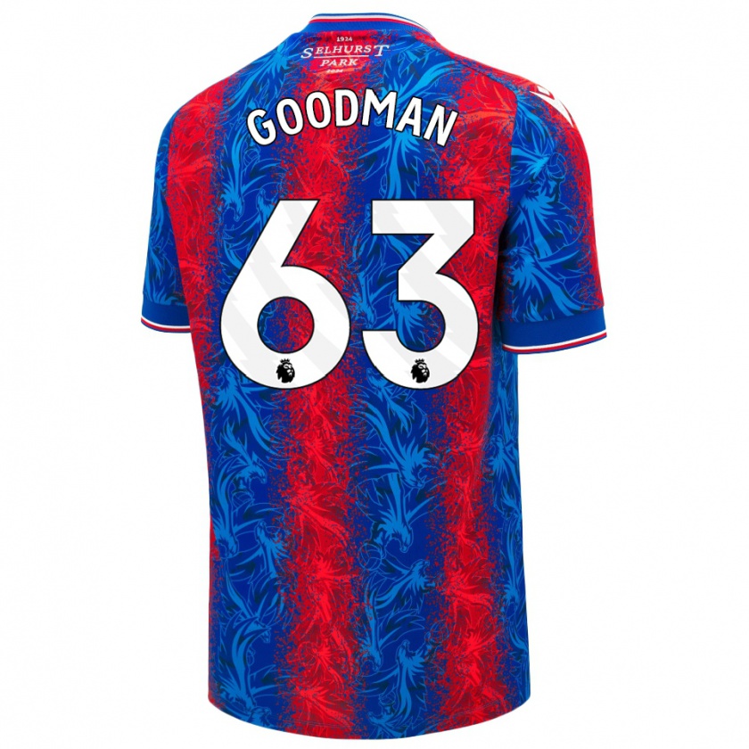 Kandiny Hombre Camiseta Owen Goodman #63 Rayas Rojas Y Azules 1ª Equipación 2024/25 La Camisa Chile