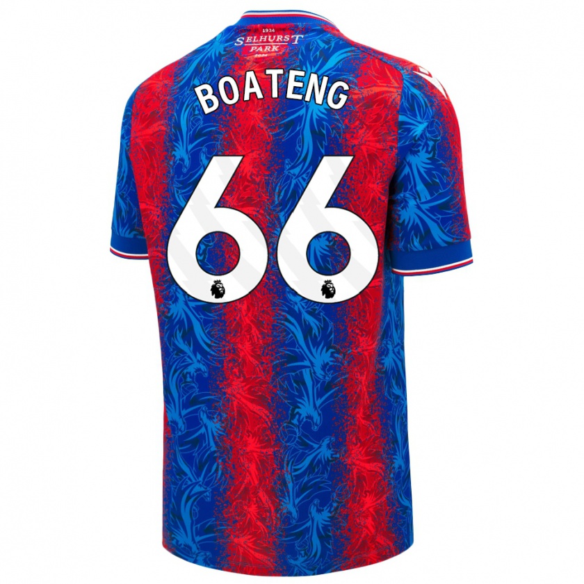 Kandiny Hombre Camiseta David Boateng #66 Rayas Rojas Y Azules 1ª Equipación 2024/25 La Camisa Chile