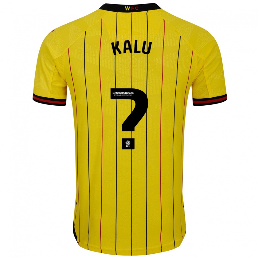 Kandiny Hombre Camiseta Samuel Kalu #0 Amarillo Negro 1ª Equipación 2024/25 La Camisa Chile