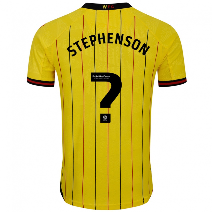 Kandiny Hombre Camiseta Ollie Stephenson #0 Amarillo Negro 1ª Equipación 2024/25 La Camisa Chile