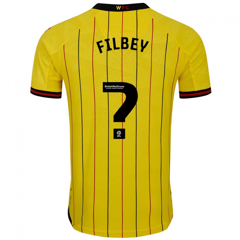 Kandiny Hombre Camiseta Anna Filbey #0 Amarillo Negro 1ª Equipación 2024/25 La Camisa Chile