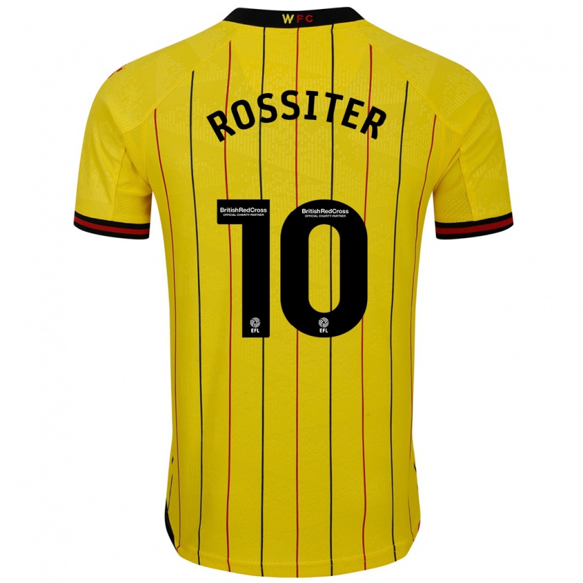 Kandiny Hombre Camiseta Annie Rossiter #10 Amarillo Negro 1ª Equipación 2024/25 La Camisa Chile