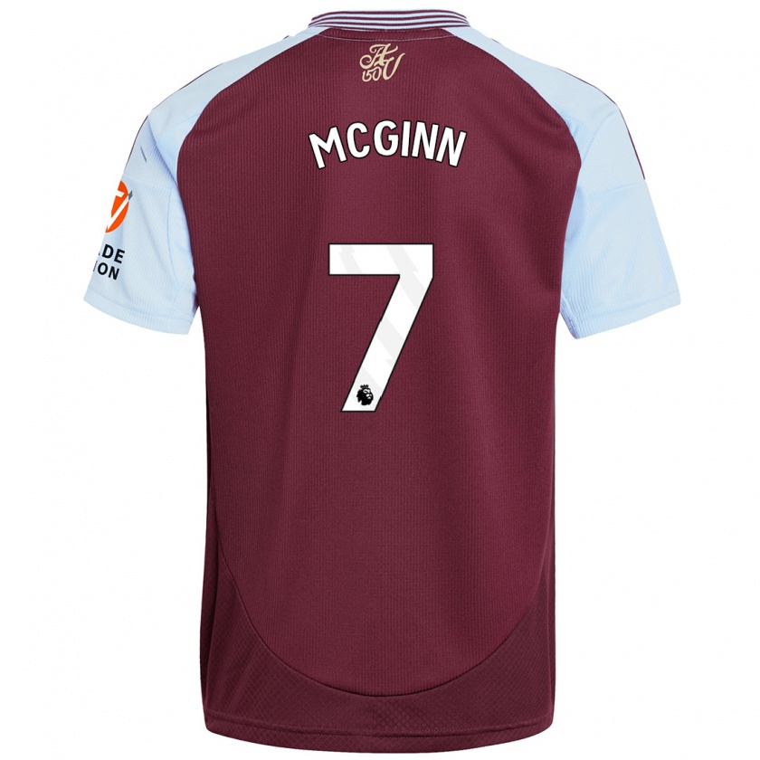 Kandiny Hombre Camiseta John Mcginn #7 Borgoña Azul Cielo 1ª Equipación 2024/25 La Camisa Chile