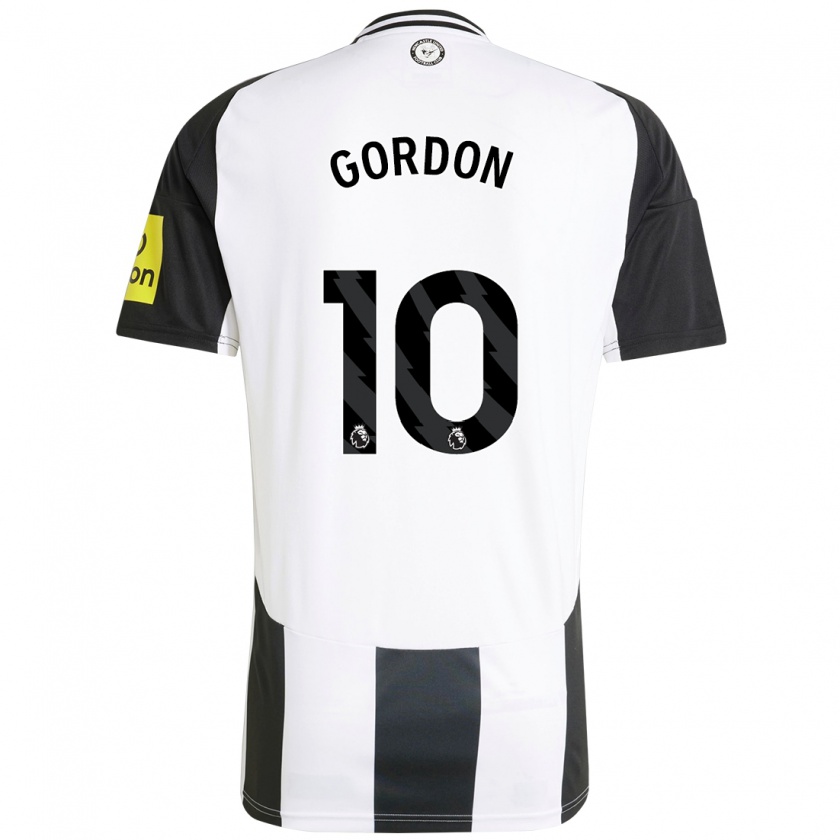 Kandiny Hombre Camiseta Anthony Gordon #10 Blanco Negro 1ª Equipación 2024/25 La Camisa Chile