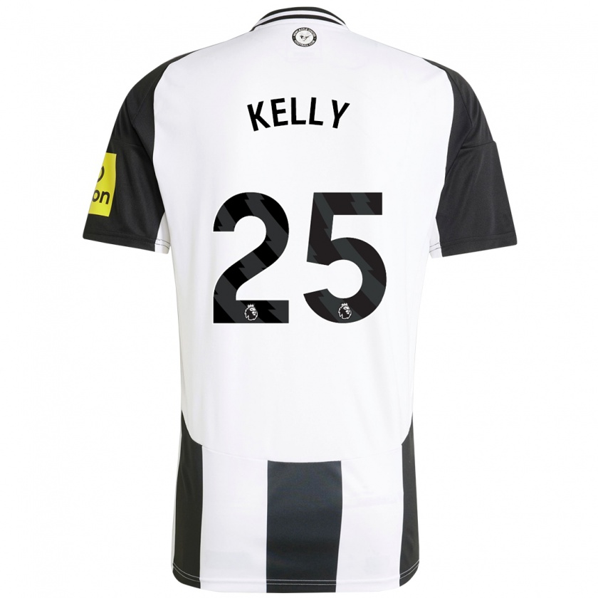 Kandiny Hombre Camiseta Lloyd Kelly #25 Blanco Negro 1ª Equipación 2024/25 La Camisa Chile