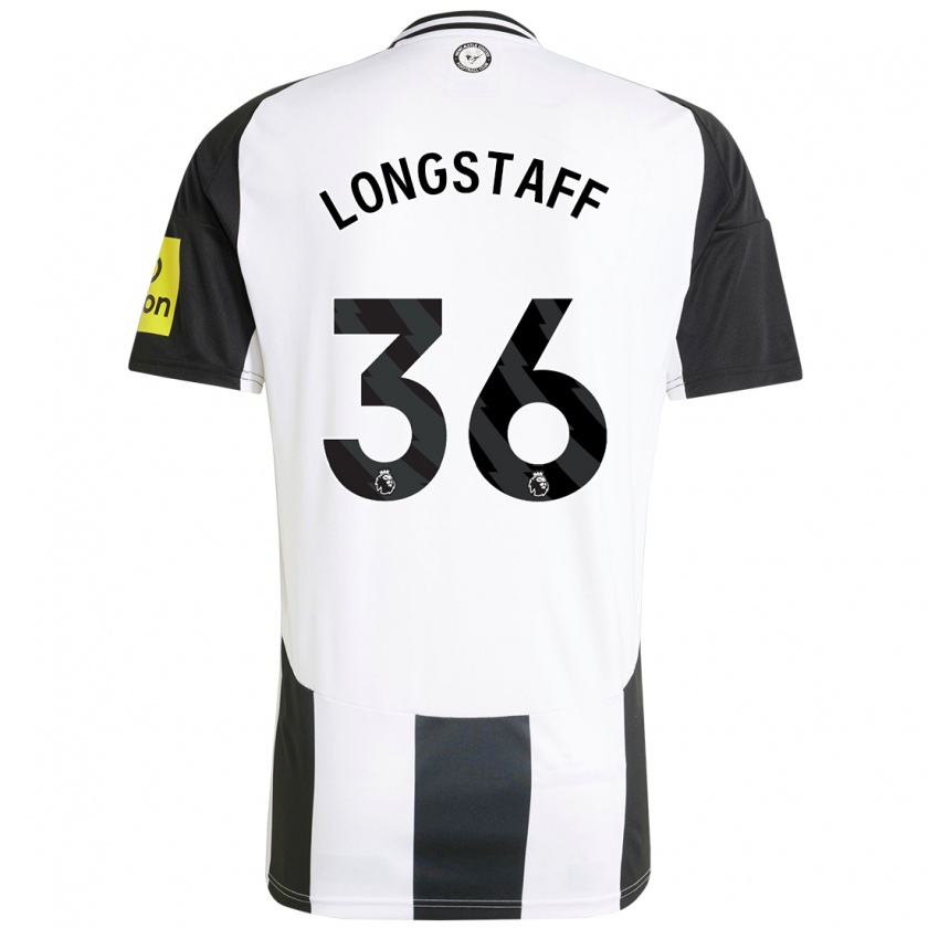 Kandiny Hombre Camiseta Sean Longstaff #36 Blanco Negro 1ª Equipación 2024/25 La Camisa Chile