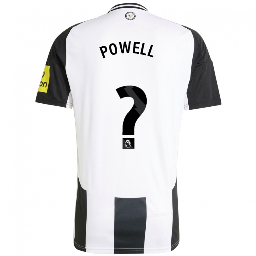 Kandiny Hombre Camiseta Harry Powell #0 Blanco Negro 1ª Equipación 2024/25 La Camisa Chile