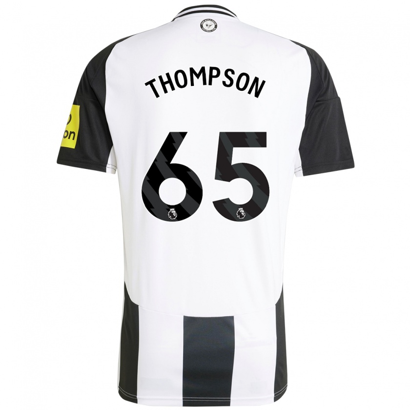 Kandiny Hombre Camiseta Ciaran Thompson #65 Blanco Negro 1ª Equipación 2024/25 La Camisa Chile