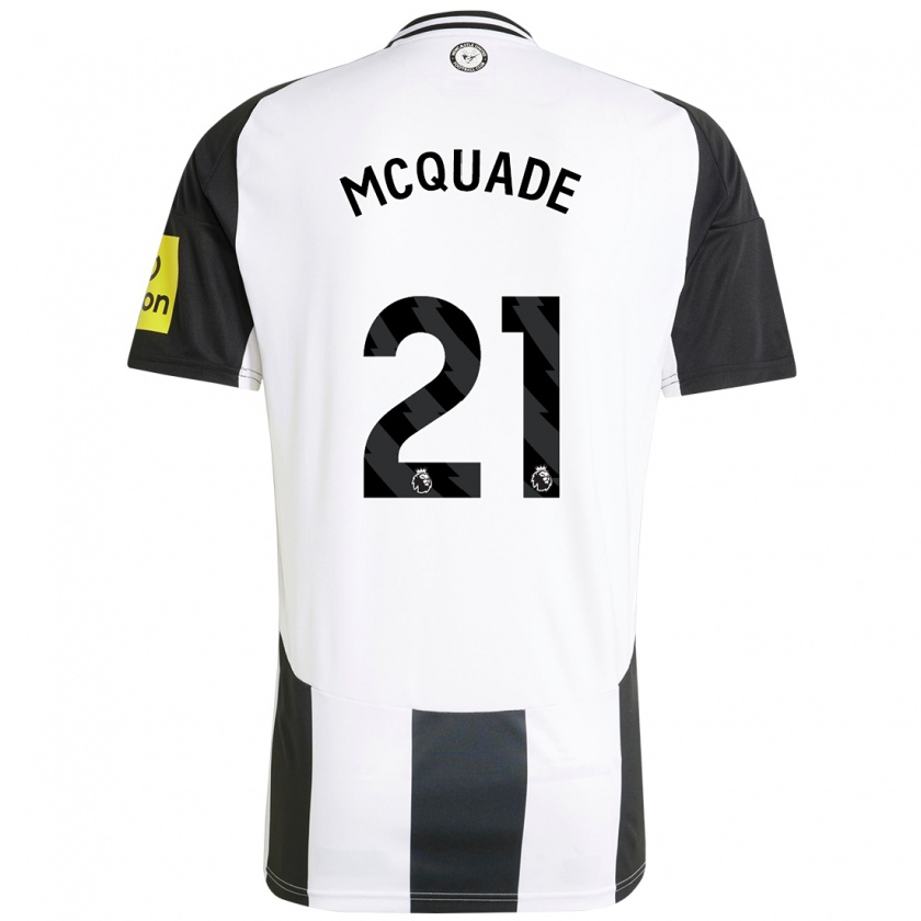 Kandiny Hombre Camiseta Jasmine Mcquade #21 Blanco Negro 1ª Equipación 2024/25 La Camisa Chile