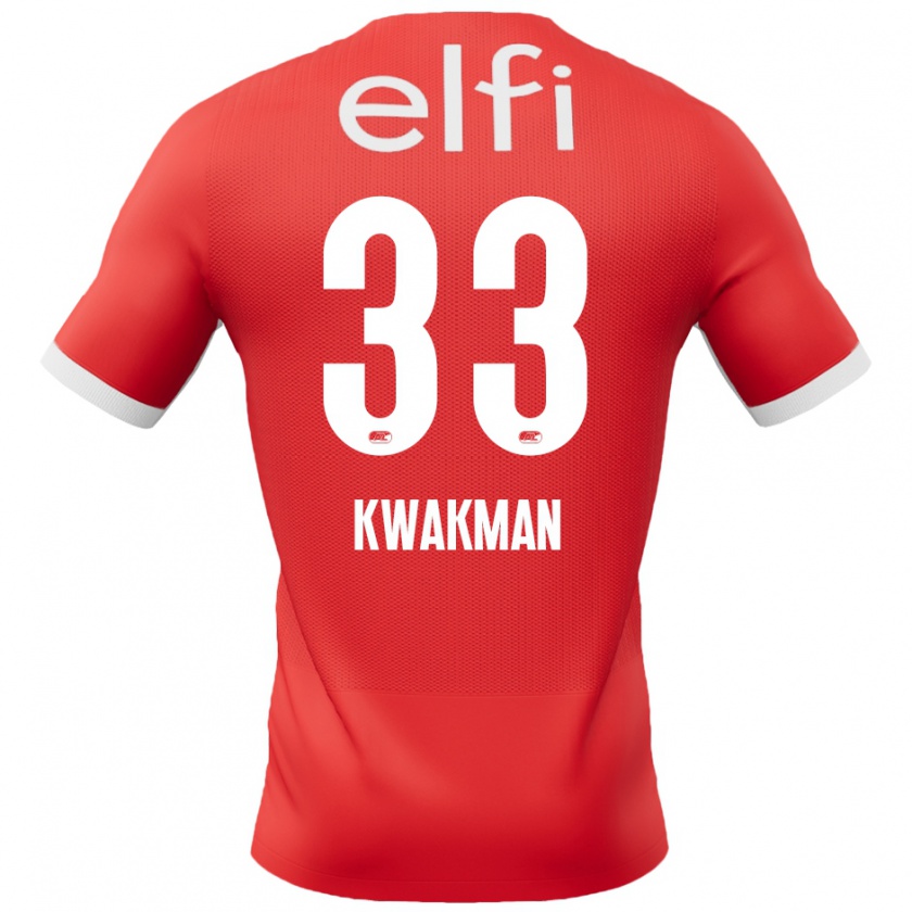 Kandiny Hombre Camiseta Dave Kwakman #33 Rojo Blanco 1ª Equipación 2024/25 La Camisa Chile