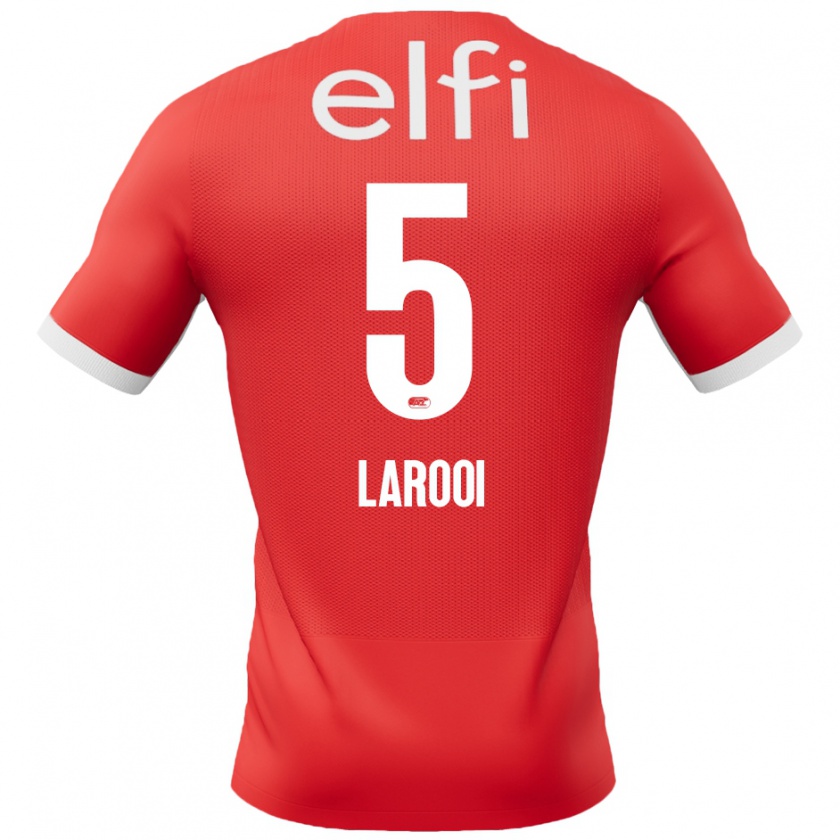 Kandiny Hombre Camiseta Finn Larooi #5 Rojo Blanco 1ª Equipación 2024/25 La Camisa Chile