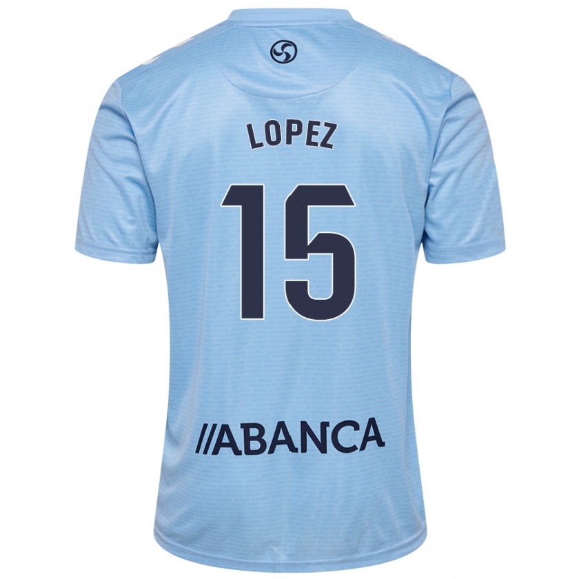 Kandiny Hombre Camiseta Fer López #15 Azul Cielo 1ª Equipación 2024/25 La Camisa Chile