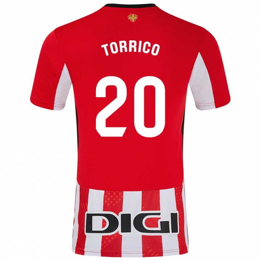 Kandiny Hombre Camiseta Aitor Torrico #20 Rojo Blanco 1ª Equipación 2024/25 La Camisa Chile