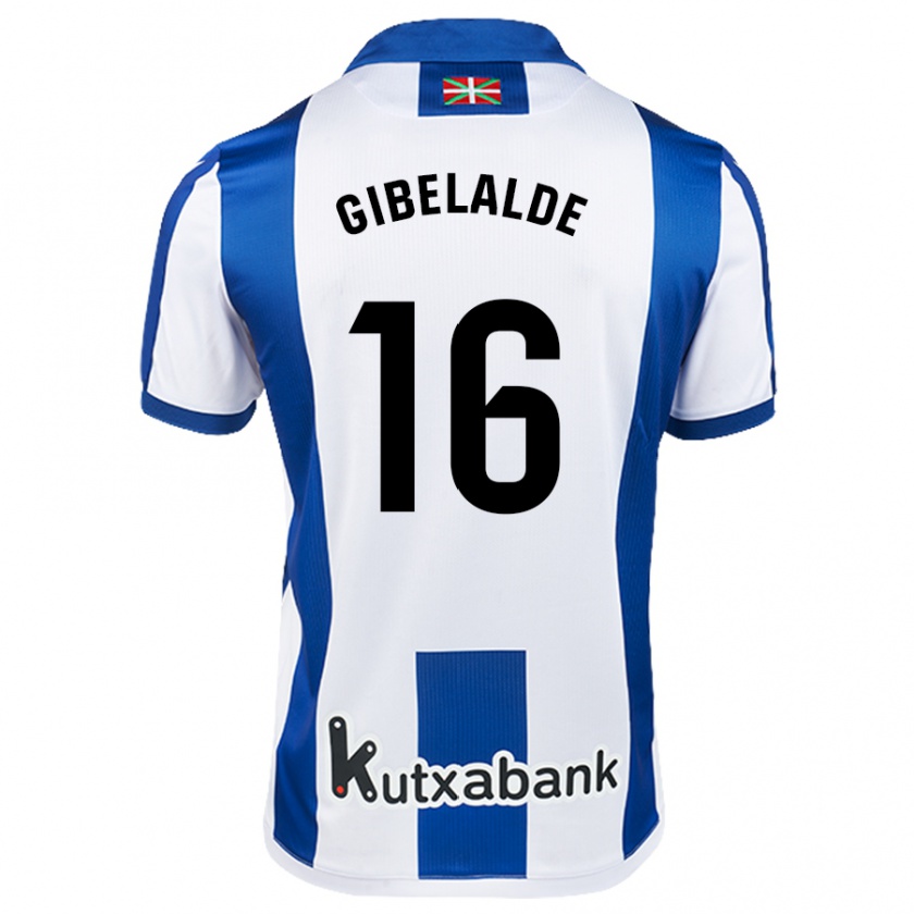 Kandiny Hombre Camiseta Manex Gibelalde #16 Blanco Azul 1ª Equipación 2024/25 La Camisa Chile