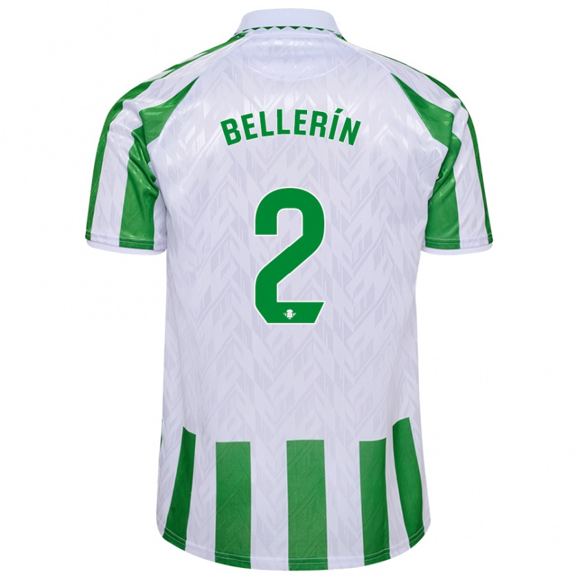 Kandiny Hombre Camiseta Héctor Bellerín #2 Verde Rayas Blancas 1ª Equipación 2024/25 La Camisa Chile