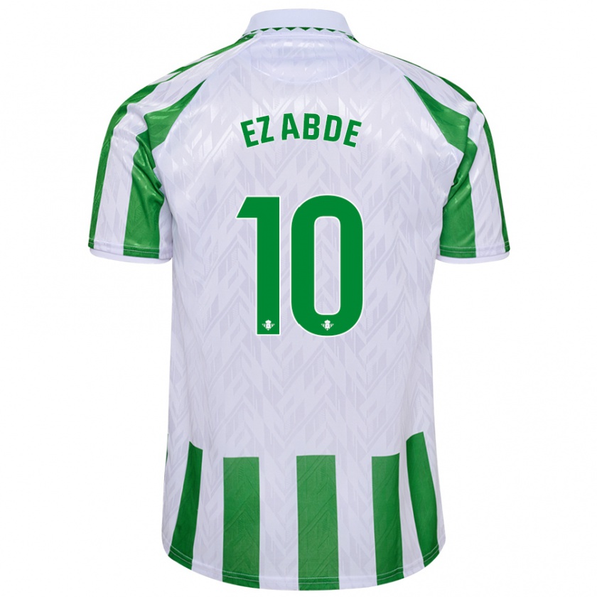 Kandiny Hombre Camiseta Abde Ezzalzouli #10 Verde Rayas Blancas 1ª Equipación 2024/25 La Camisa Chile