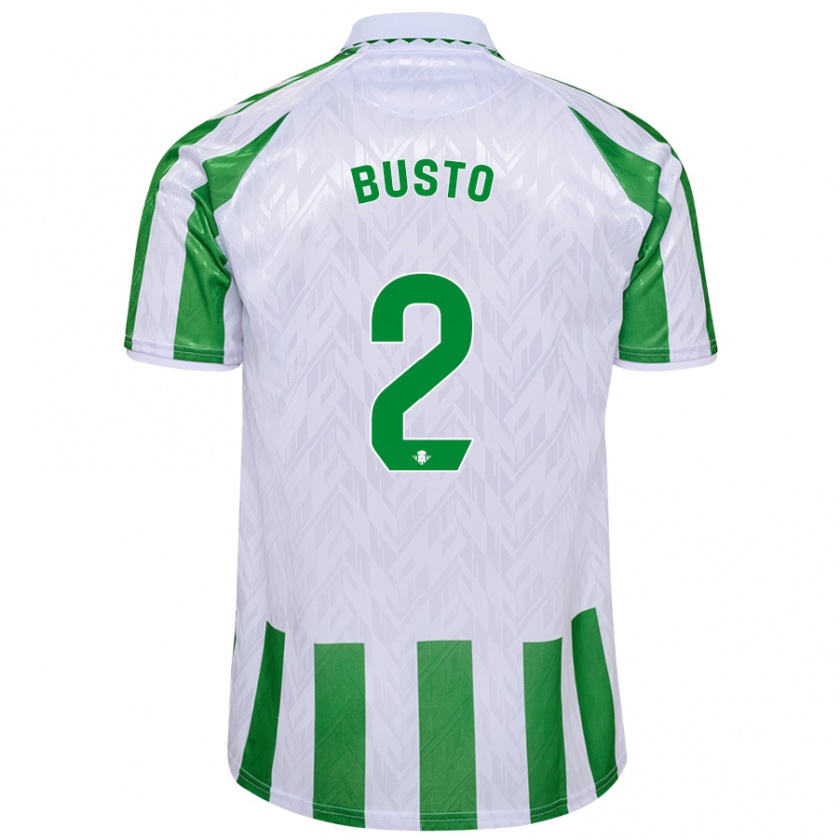 Kandiny Hombre Camiseta Pablo Busto #2 Verde Rayas Blancas 1ª Equipación 2024/25 La Camisa Chile