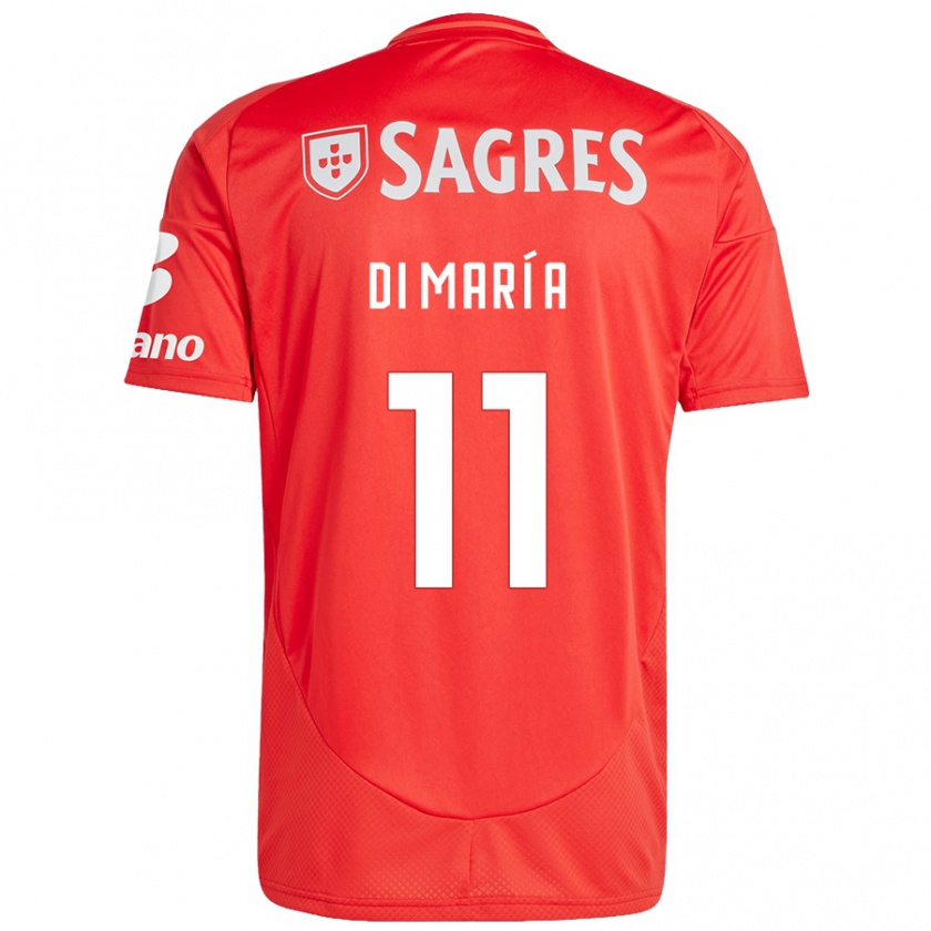 Kandiny Hombre Camiseta Ángel Di María #11 Rojo Blanco 1ª Equipación 2024/25 La Camisa Chile