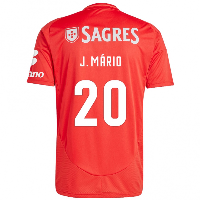 Kandiny Hombre Camiseta João Mário #20 Rojo Blanco 1ª Equipación 2024/25 La Camisa Chile