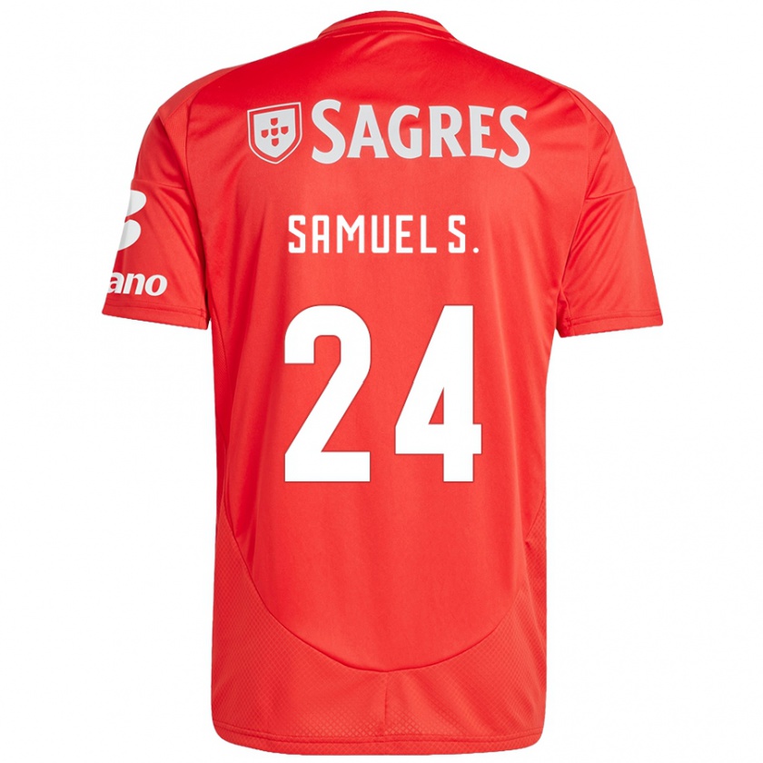 Kandiny Hombre Camiseta Samuel Soares #24 Rojo Blanco 1ª Equipación 2024/25 La Camisa Chile