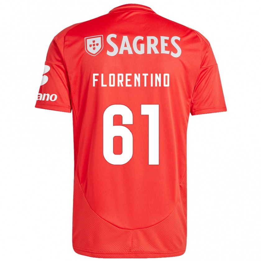 Kandiny Hombre Camiseta Florentino #61 Rojo Blanco 1ª Equipación 2024/25 La Camisa Chile