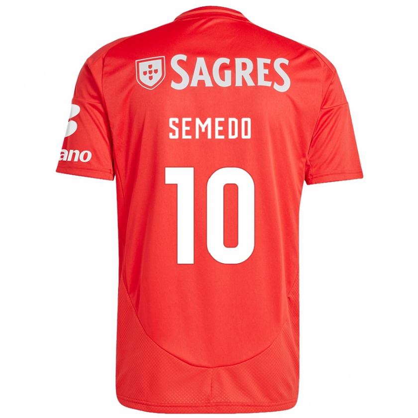 Kandiny Hombre Camiseta Andreson Semedo #10 Rojo Blanco 1ª Equipación 2024/25 La Camisa Chile