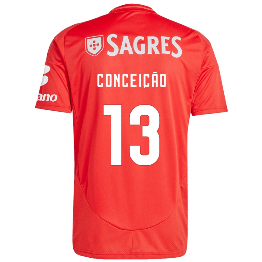 Kandiny Hombre Camiseta João Conceição #13 Rojo Blanco 1ª Equipación 2024/25 La Camisa Chile