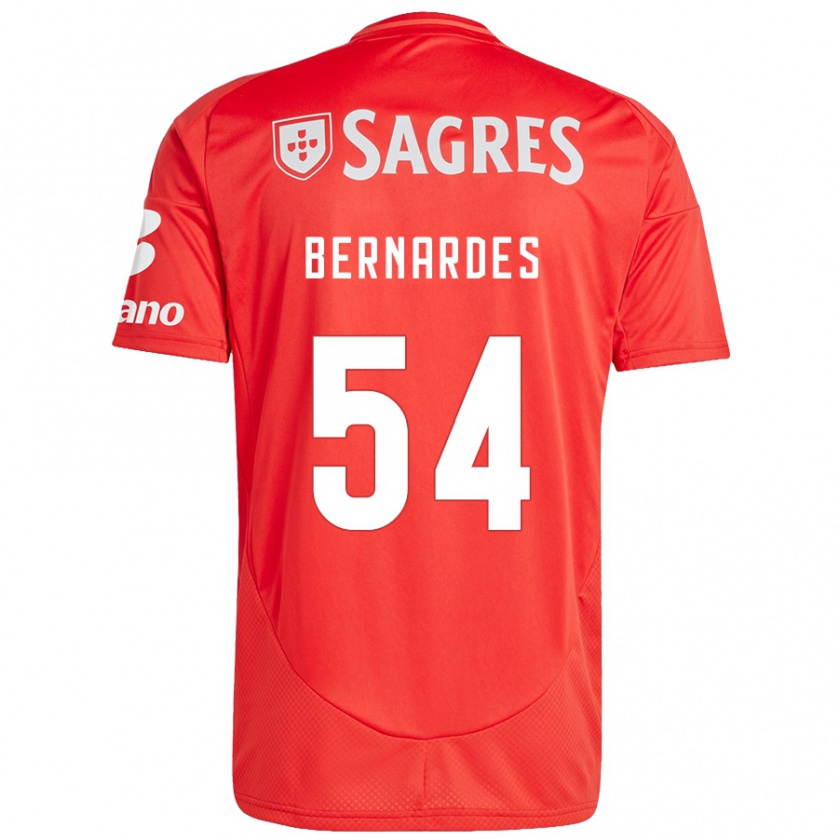 Kandiny Hombre Camiseta Bernardes #54 Rojo Blanco 1ª Equipación 2024/25 La Camisa Chile