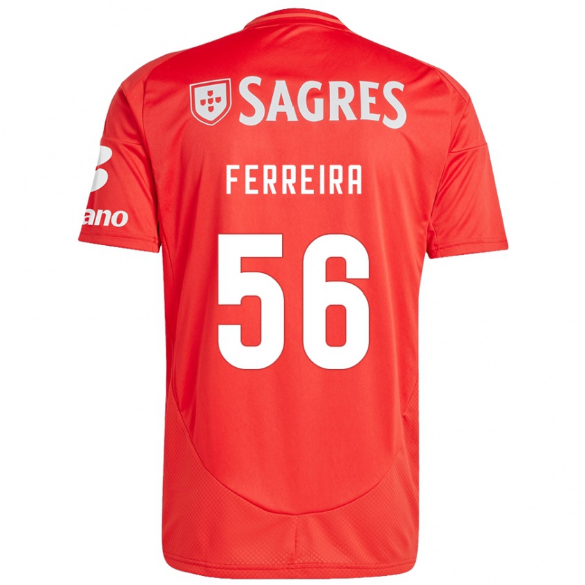 Kandiny Hombre Camiseta Martim Ferreira #56 Rojo Blanco 1ª Equipación 2024/25 La Camisa Chile