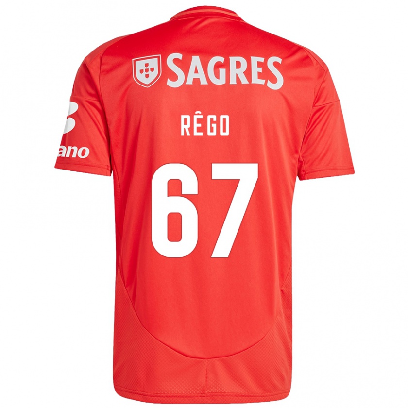 Kandiny Hombre Camiseta Rodrigo Rêgo #67 Rojo Blanco 1ª Equipación 2024/25 La Camisa Chile