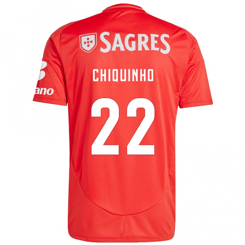 Kandiny Hombre Camiseta Chiquinho #22 Rojo Blanco 1ª Equipación 2024/25 La Camisa Chile